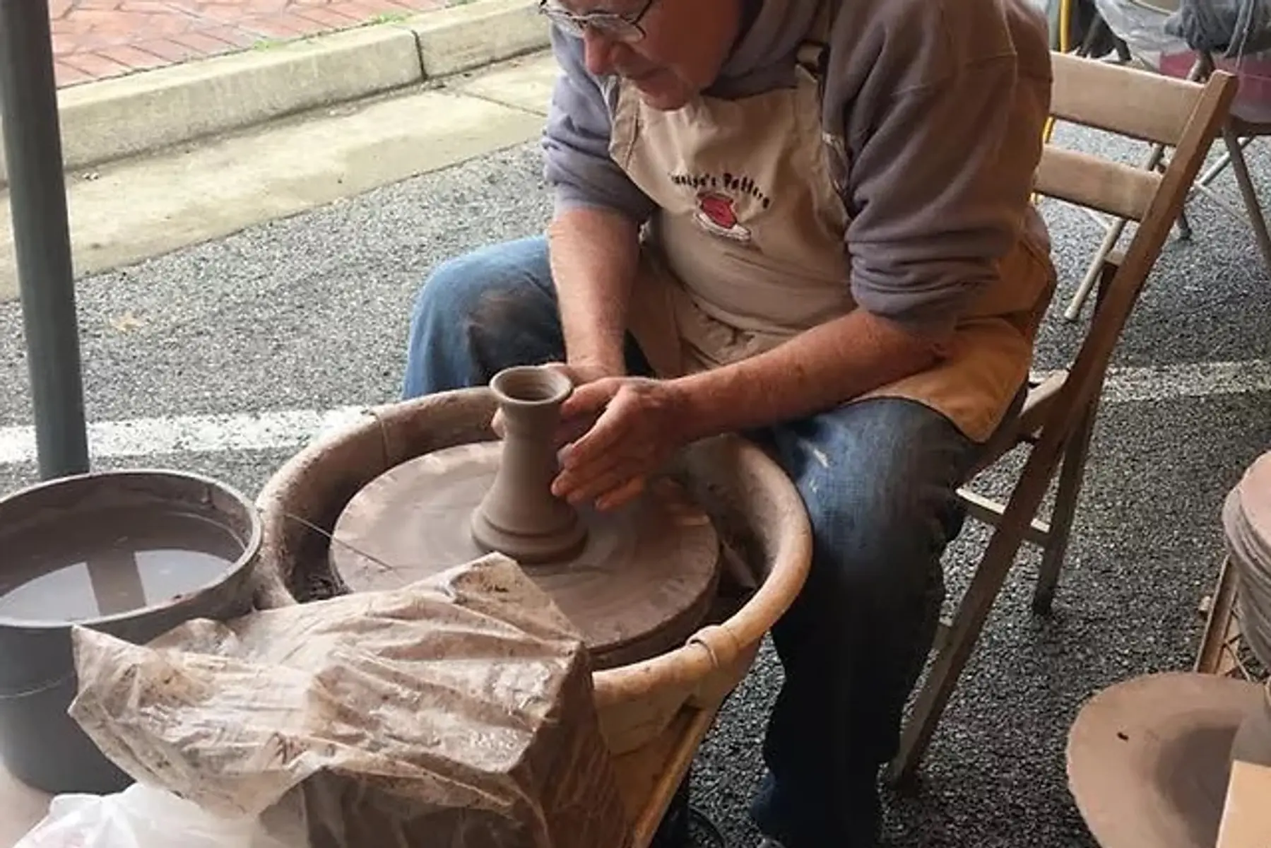 Local Resident using pottery wheel