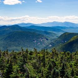 Forest covered hills in the Mahoosuc Range of the Appalachian Mountains in Maine
