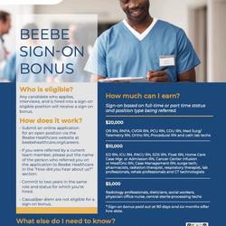 Details about the Beebe Health nurse signing bonus