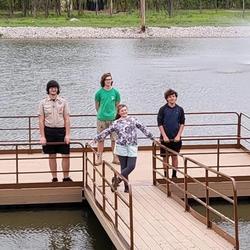 Eagle Scouts put together the dock at Riverwalk Park