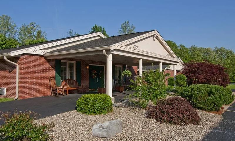 Front entrance of Spring Valley Meadows in French Lick, Indiana. 