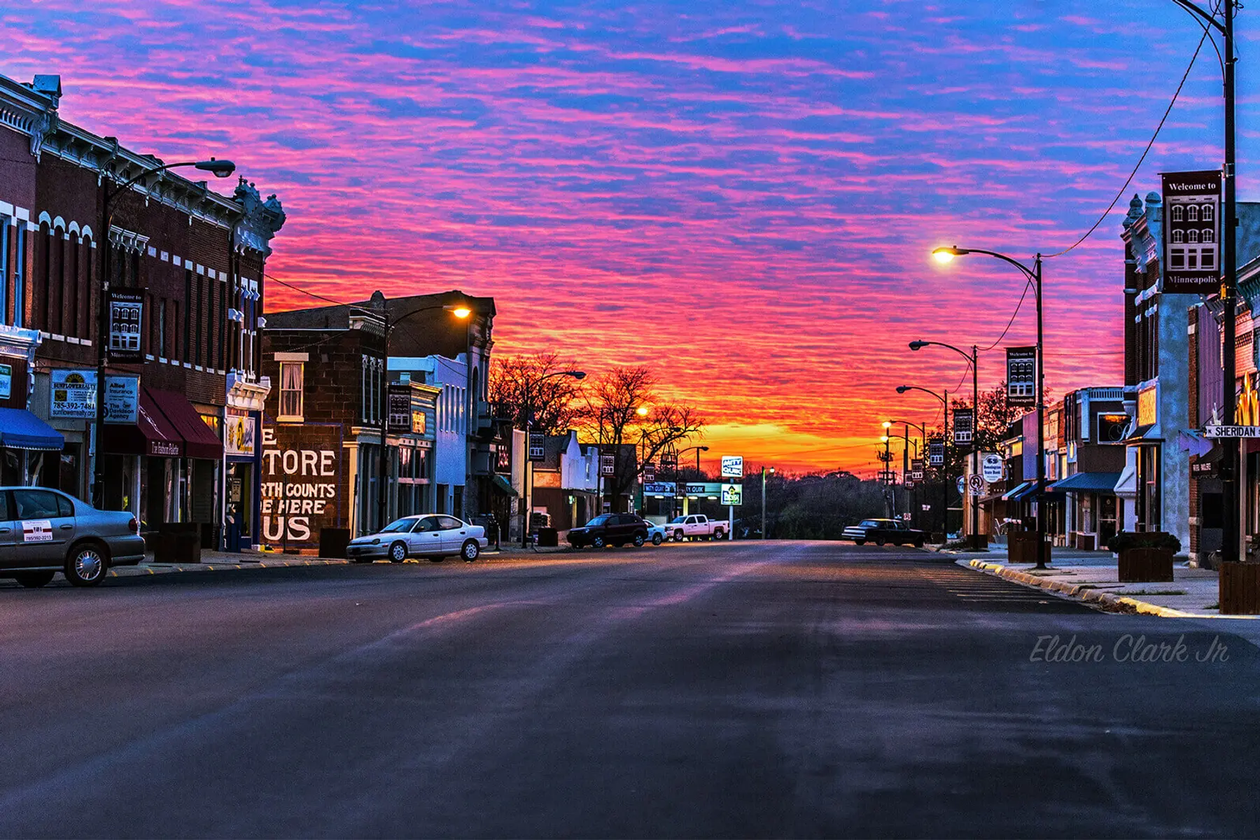 Sunrise in the town of Minneapolis, the county seat of Ottawa County. (Photo cred: Eldon Clark Jr.)