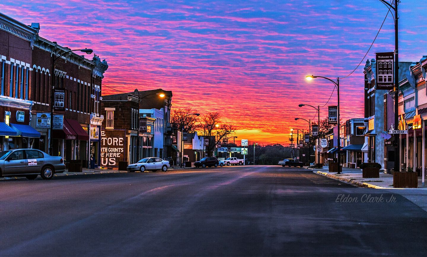 Sunrise in the town of Minneapolis, the county seat of Ottawa County. (Photo cred: Eldon Clark Jr.)