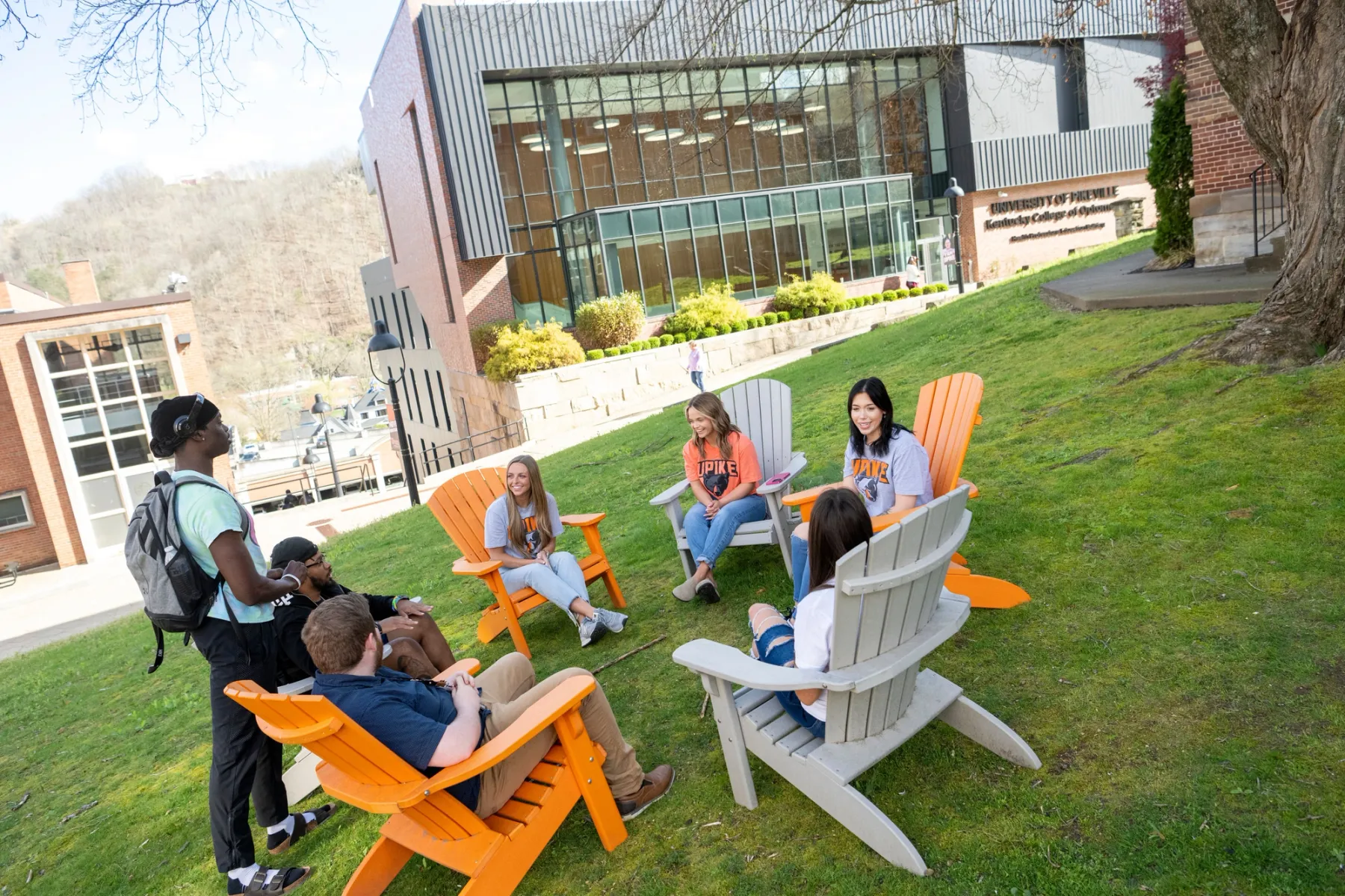 University of Pikeville students enjoying the weather