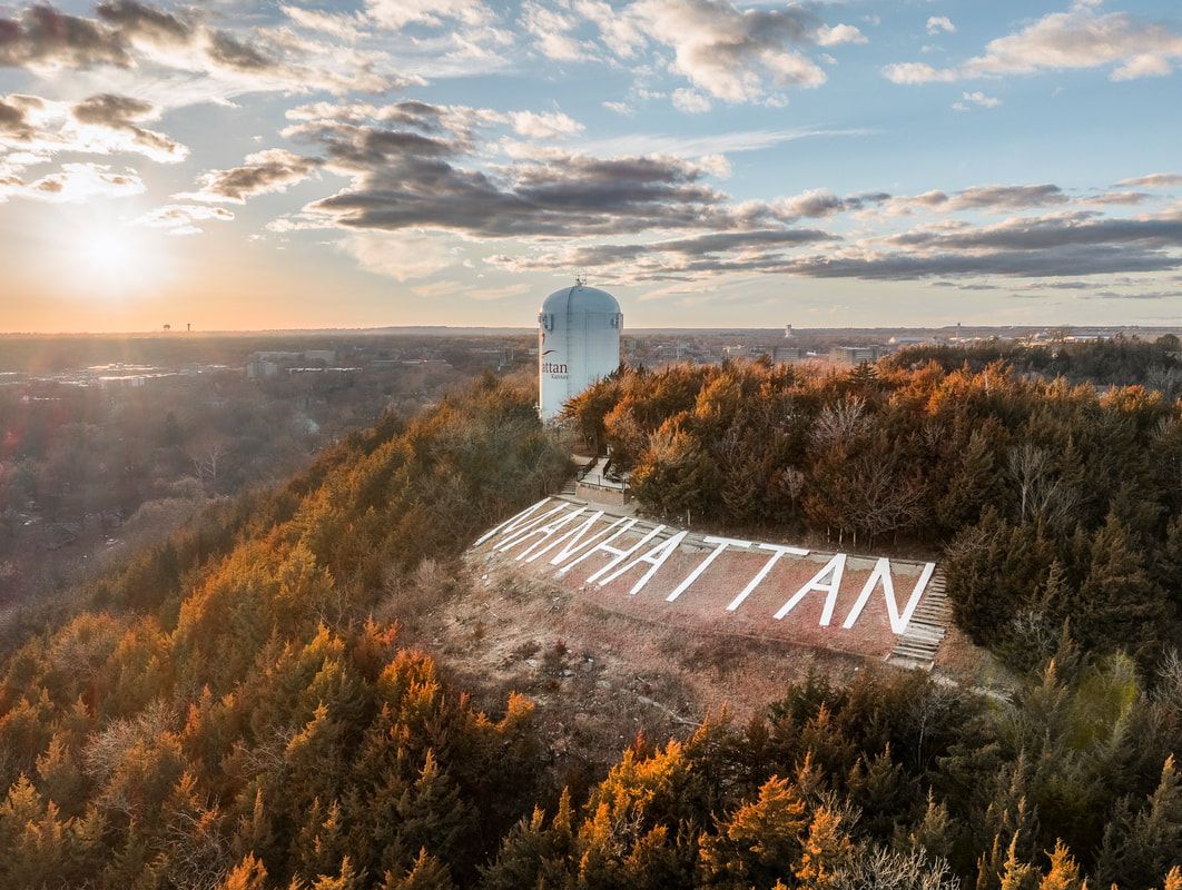 Overlooking the city of Manhattan, KS is the prominent Bluemont Hill (Credit: Kansas State University)