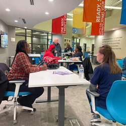 People meeting at The Innovation Connector, Muncie's entrepreneurial hub. (Image Credit: The Innovation Connector)
