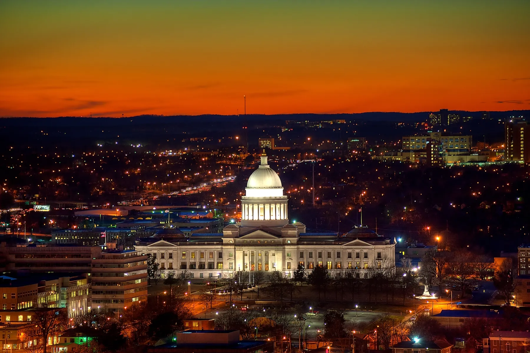 The Arkansas State Capitol building, built as a replica of the U.S. Capitol Building, was filmed as a stand-in for the movie, “Under Siege.”