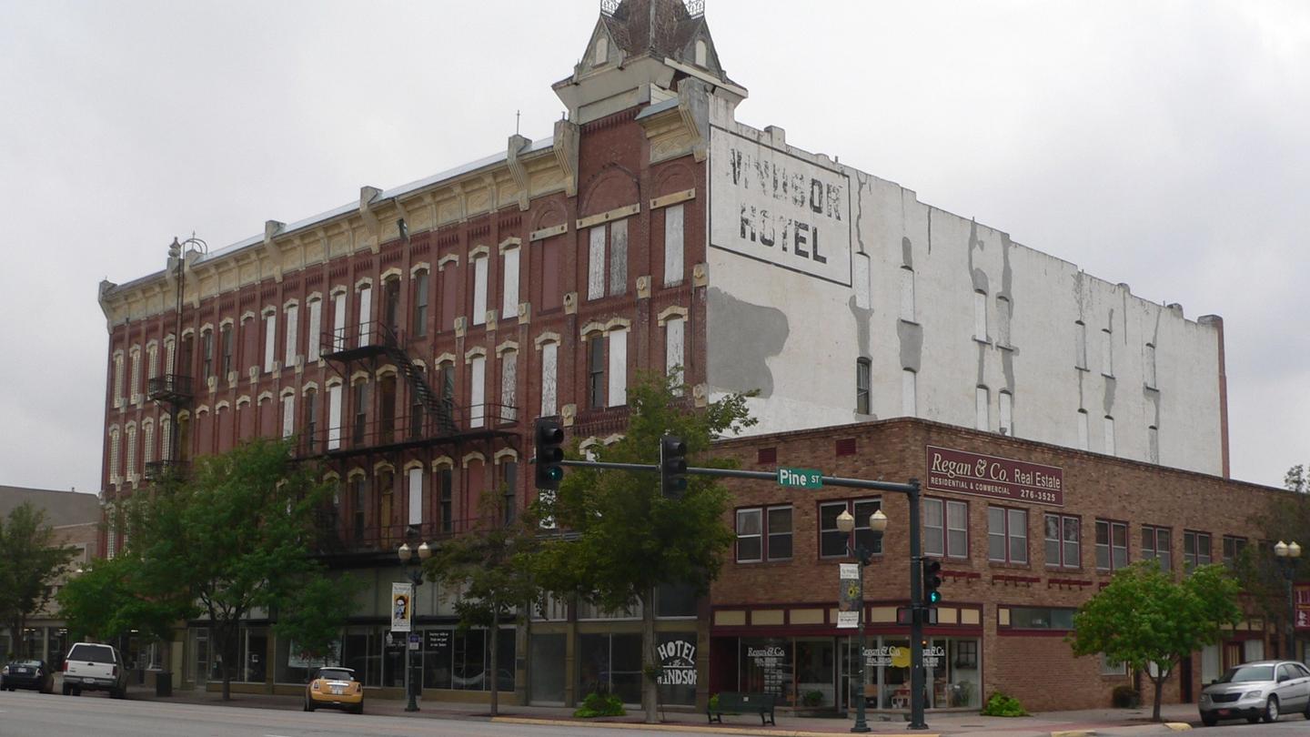 Located on the corner of Main and Pine streets in downtown Garden City, the 135-year-old Windsor Hotel is listed on the National Register of Historic Places. 