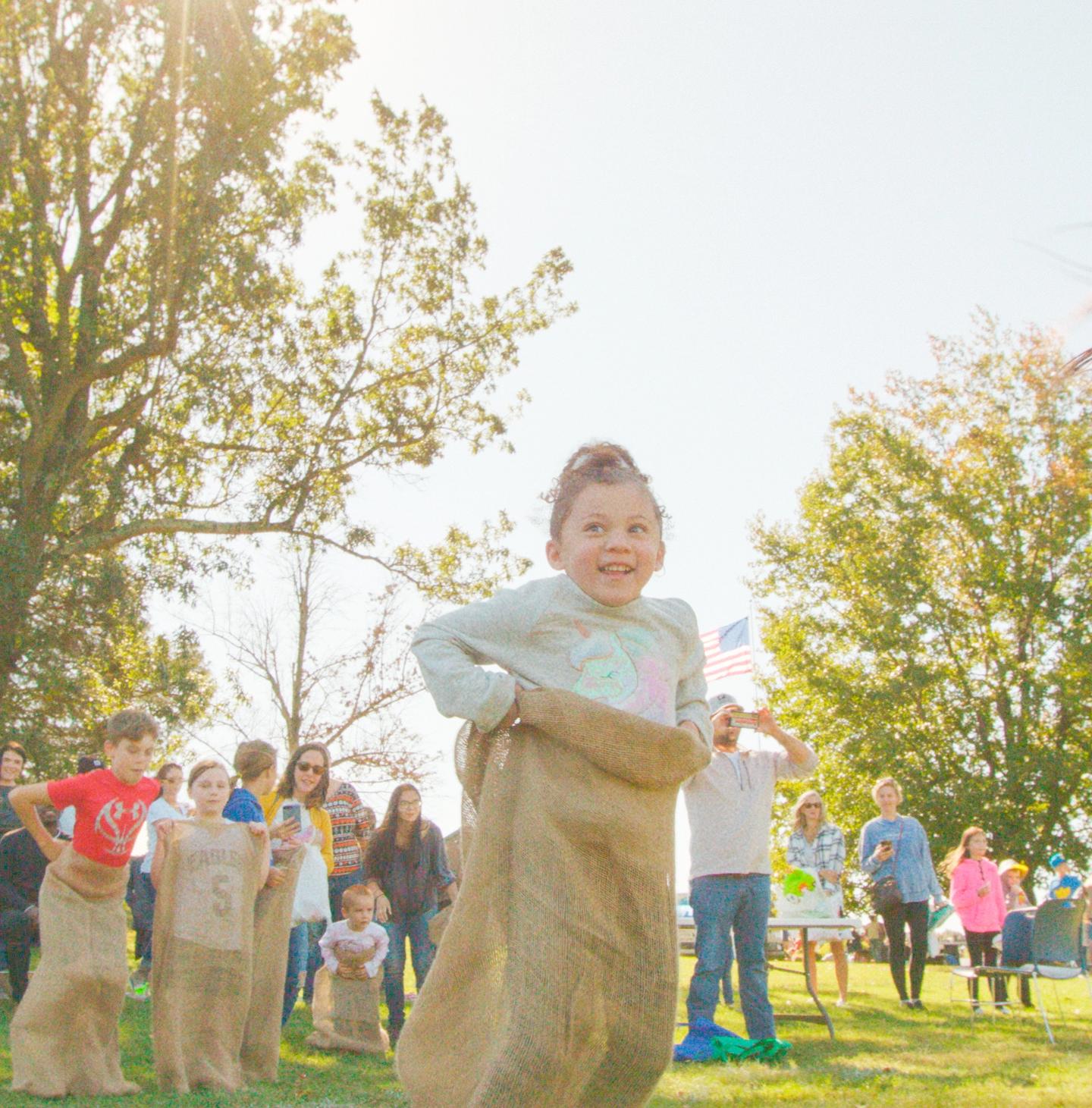 Sack Race at the Haunted Graves Fall Festival