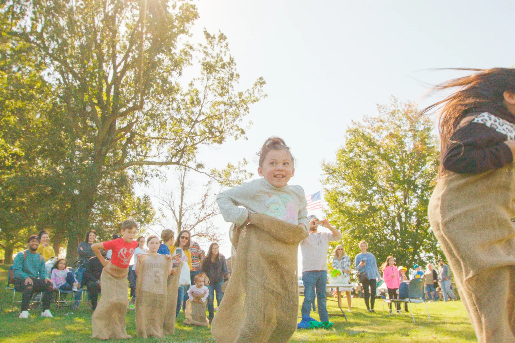 Sack Race at the Haunted Graves Fall Festival
