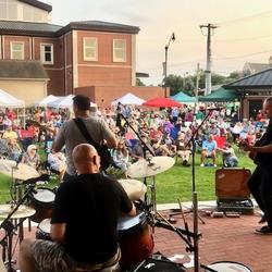 A local band playing at a downtown venue