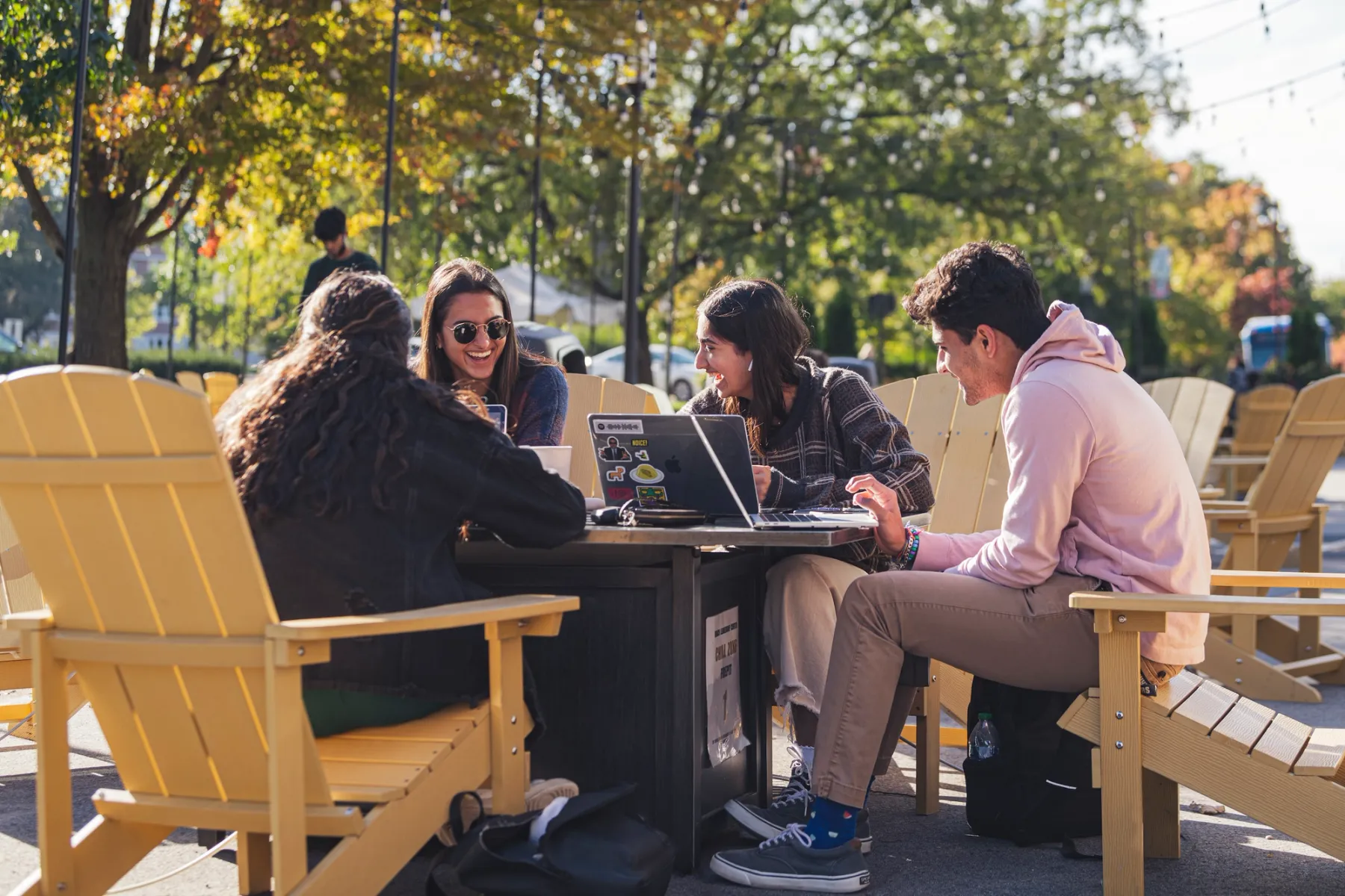 Purdue University students enjoying time spent collaborating.