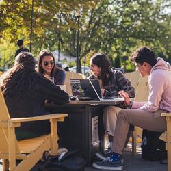 Purdue University students enjoying time spent collaborating.