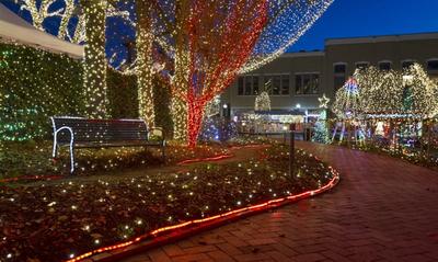 Fayetteville decorates the Downtown Square with over 500,000 LED lights for the annual Lights of the Ozarks.