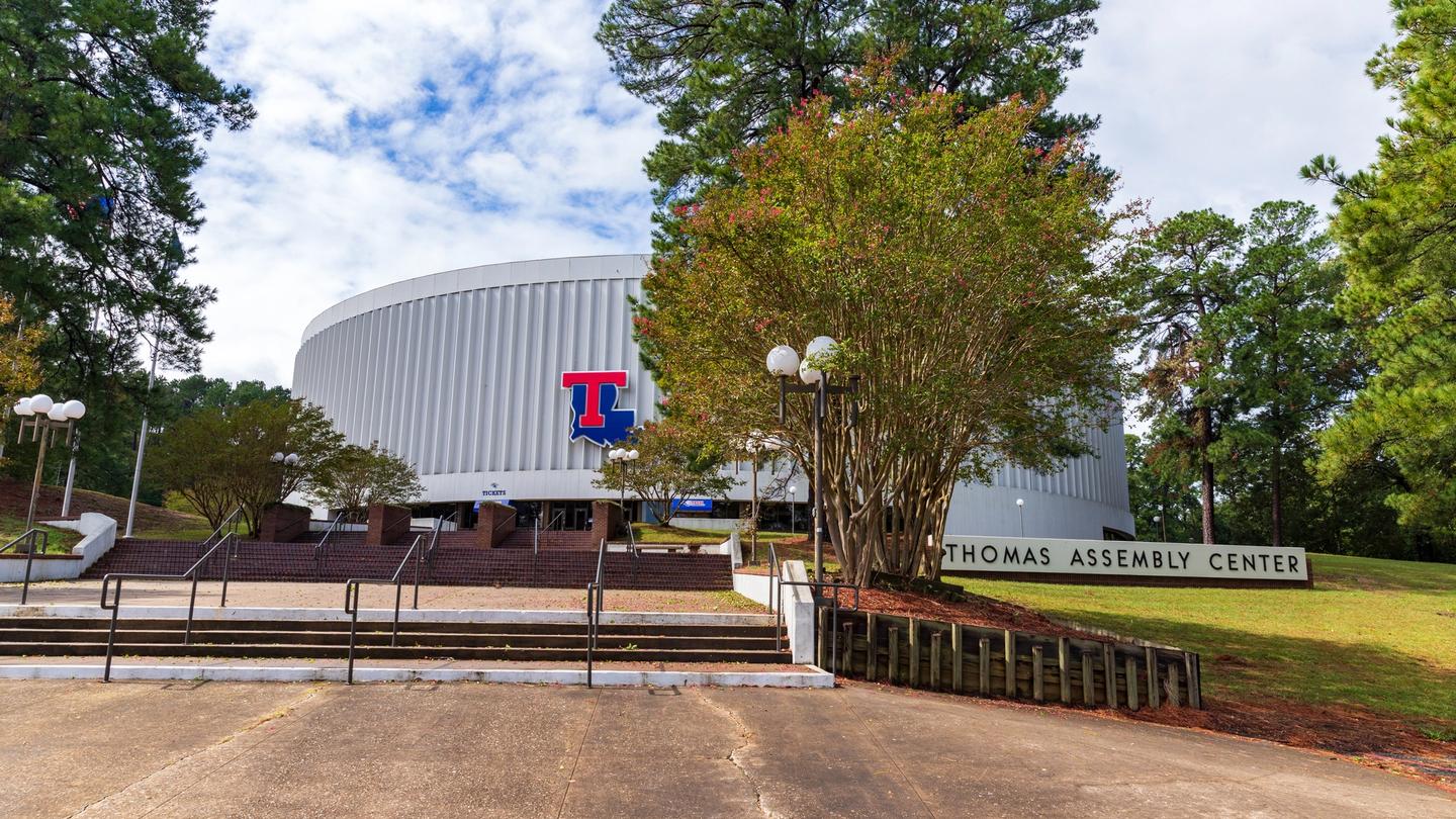 Thomas Assembly Center on the Louisiana Tech campus hosts sporting events, concerts, and more.