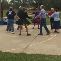 Local square dancers showing off their skills 