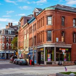 Quaint downtown streets of Portland, Maine