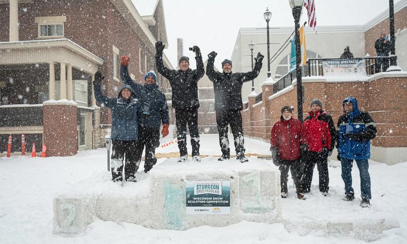 Winners of Sturgeon Spectacular Sculpting Competition (Image Credit: Downtown Fond du Lac Partnership)