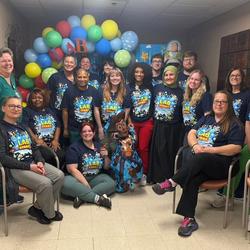 'Lab Story' festivities with staff from Med Center Health (Credit: Med Center Health)
