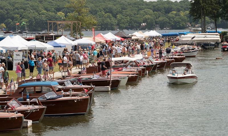 Community gathering by the water