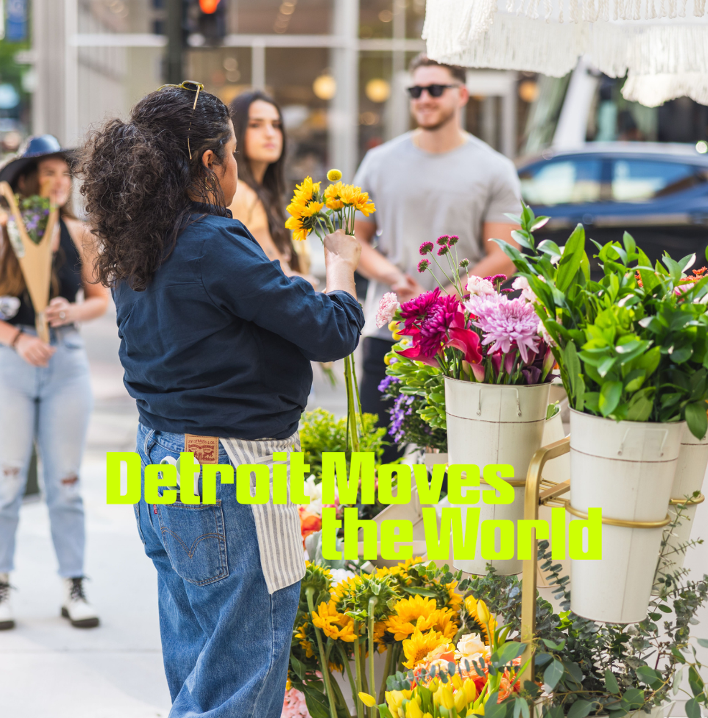 Flower Cart Pop-Up through Summer Streetscapes in Detroit
