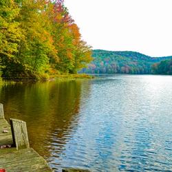The Greenbriar River in fall near Lewisburg, West Virginia