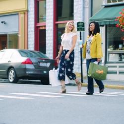 Women shopping in downtown Lewisburg, West Virginia.