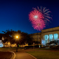 Night sky fireworks in Beaumont, Texas.