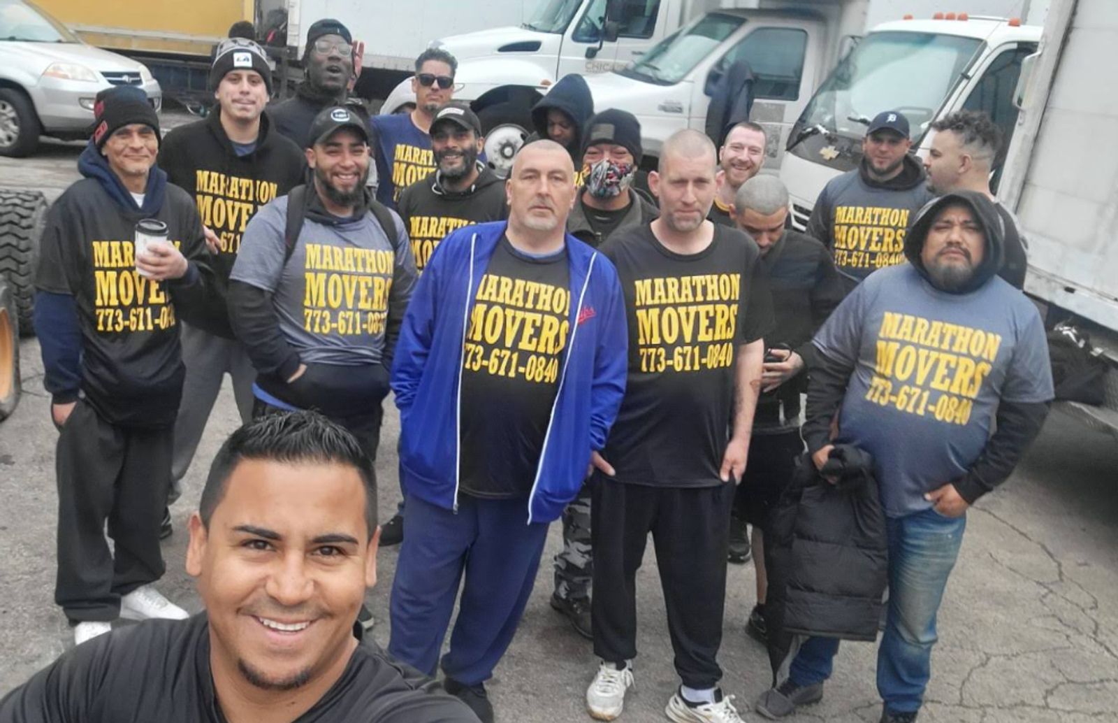 Chicago Marathon Movers crew finishing a job