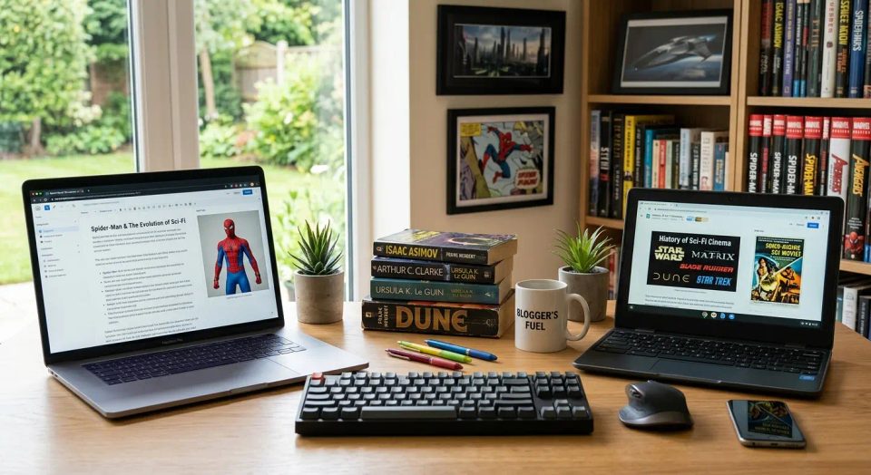An image of a writer's workspace