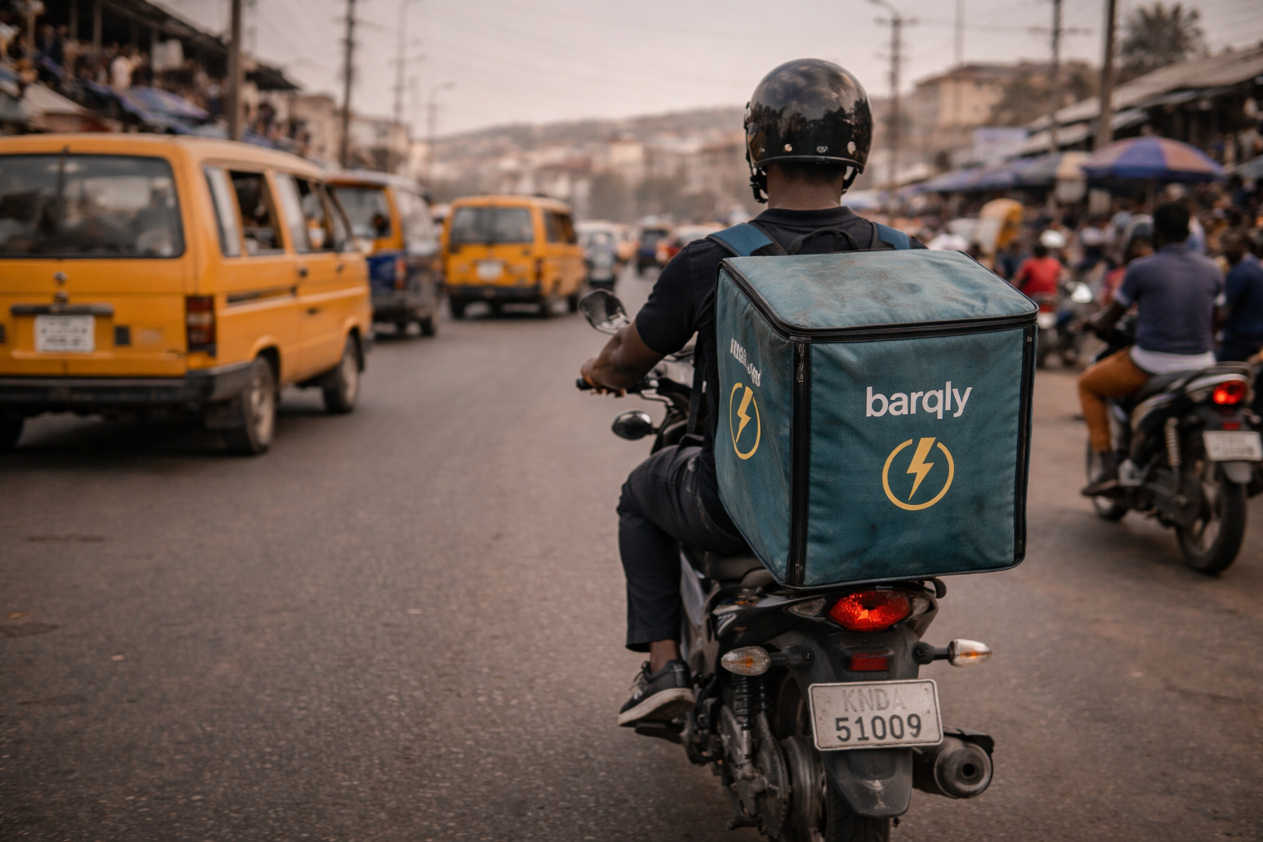 Rider completing a delivery