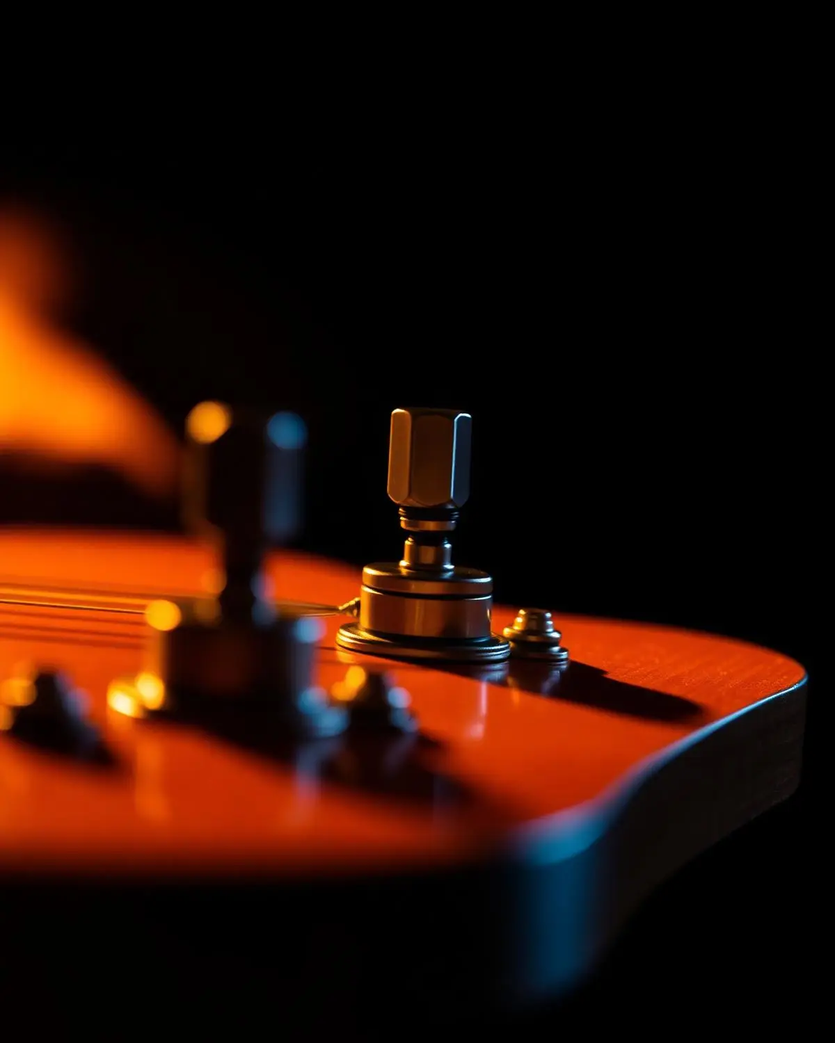 Guitar headstock close up