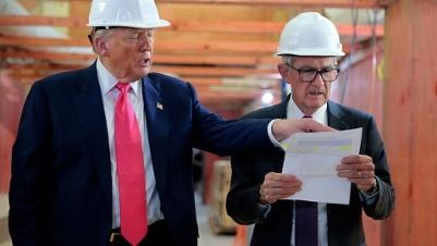 Donald Trump and Jerome Powell in the FED's building construction site. Credits: CNBC