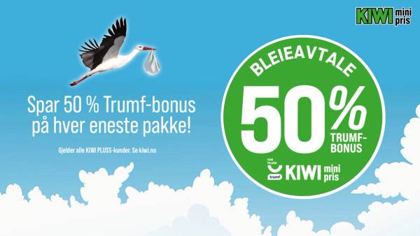 Banner om bleieavtalen i KIWI