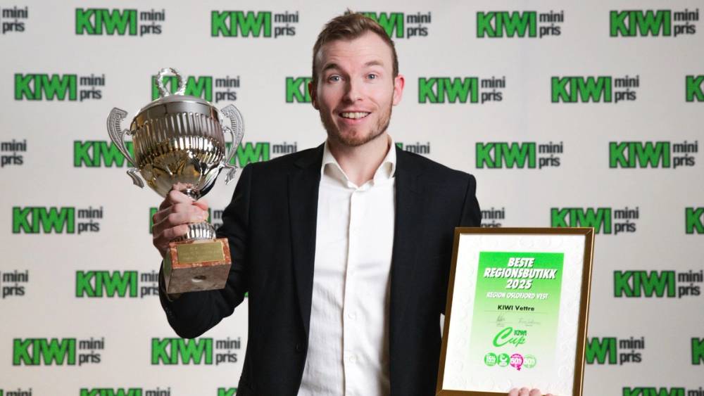 KIWI Vettre og butikksjef Christoffer Gulbrandsen er regionens beste KIWI-butikk.
