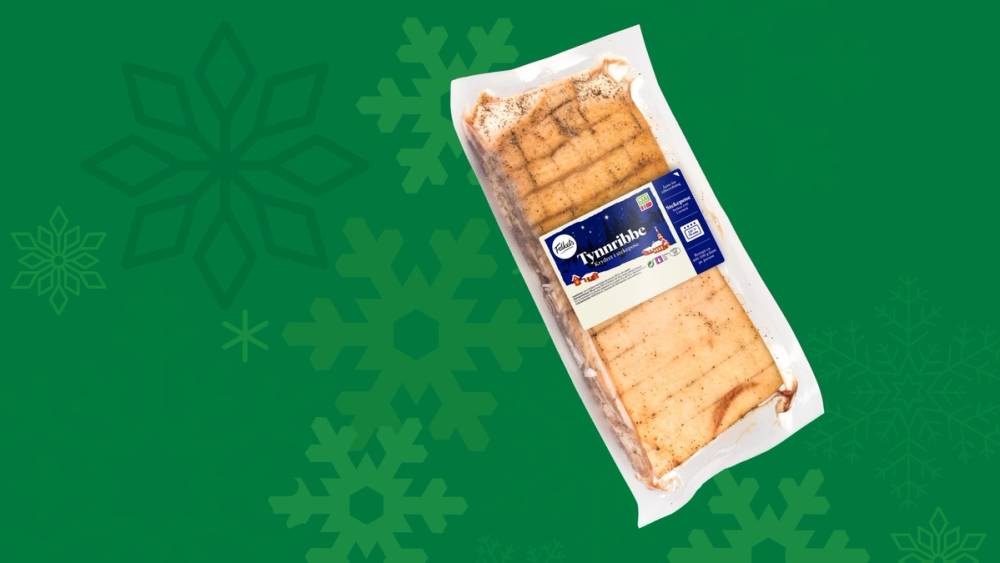 Folkets tynnribbe i stekepose på grønn bakgrunn.