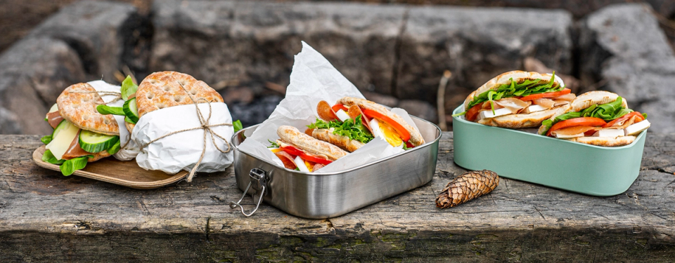 Tre enkle turmatvarianter i matboks.