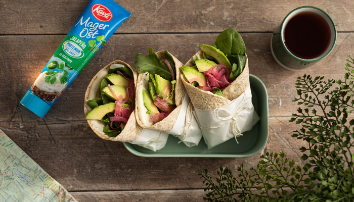 Wrap med avokado og MagerOst Jalapeño