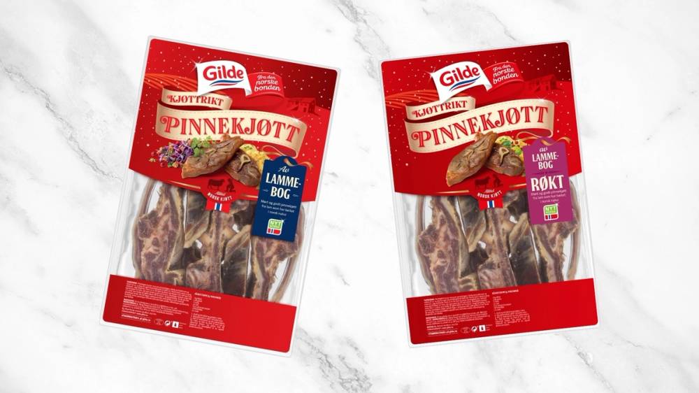 Produktbilder av pinnekjøtt fra Gilde.
