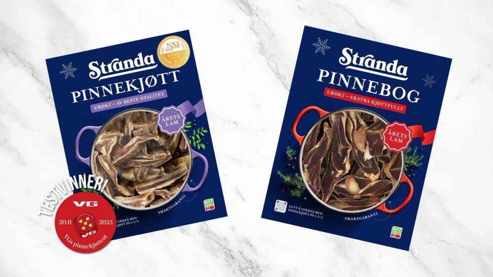 Produktbilder av pinnekjøtt fra Stranda med terningkast fem.