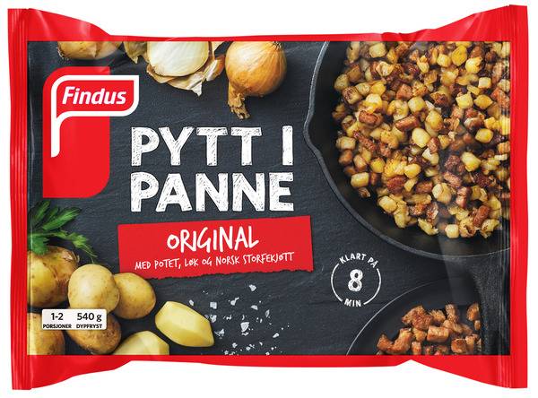 Produtkbilde av frossen Findus Pytt i panne.