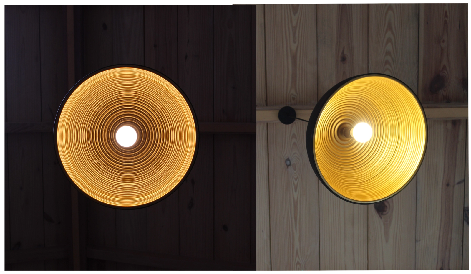 A sculptural circular wall light with concentric layered detailing creates a warm, modern, and visually captivating glow.