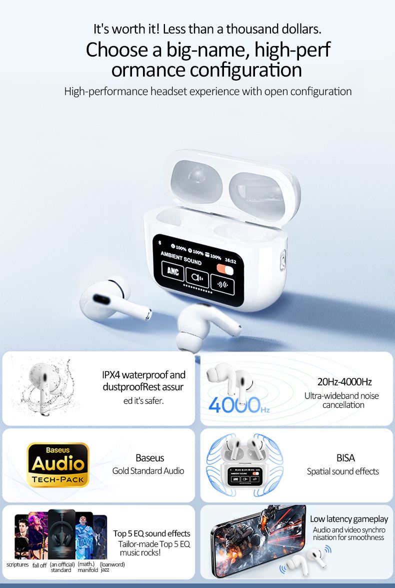 Smart Touch Screen Wireless Headset