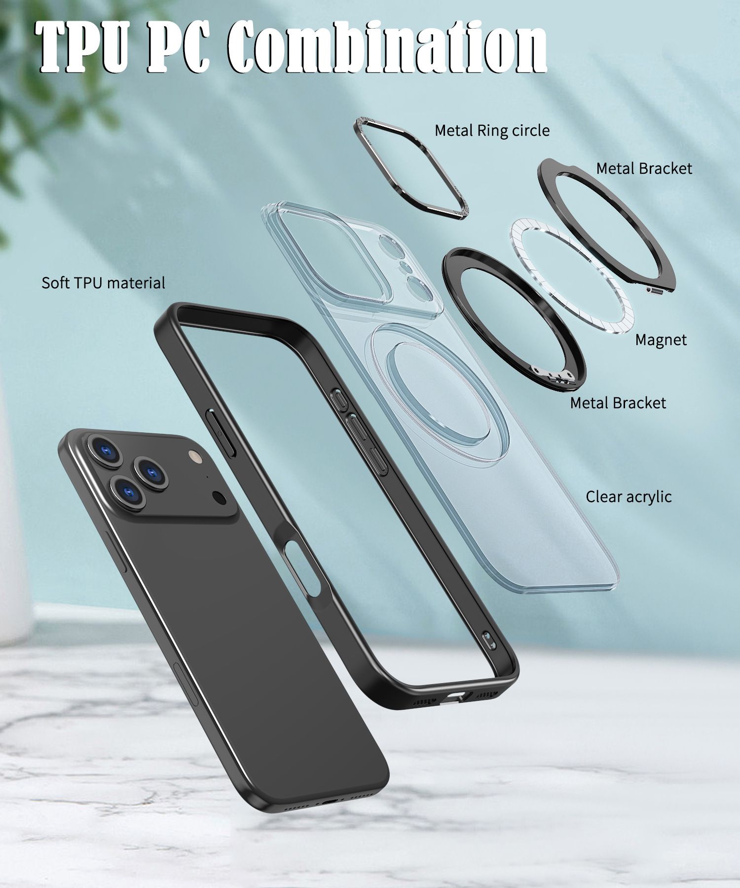 360 Rotating Magnetic Mount iPhone Case