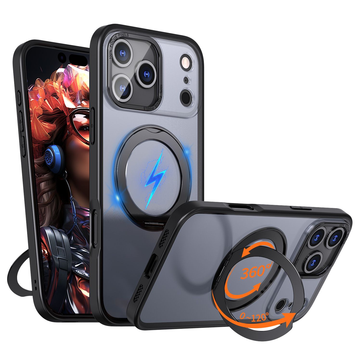 360 Rotating Magnetic Mount iPhone Case