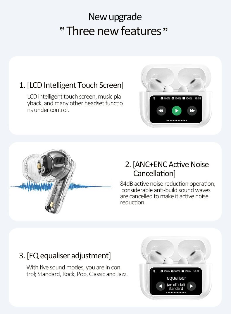 Smart Touch Screen Wireless Headset
