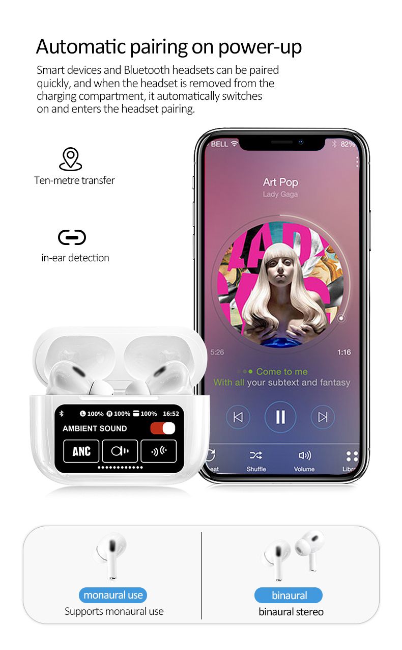 Smart Touch Screen Wireless Headset