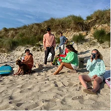 People sitting on the beach