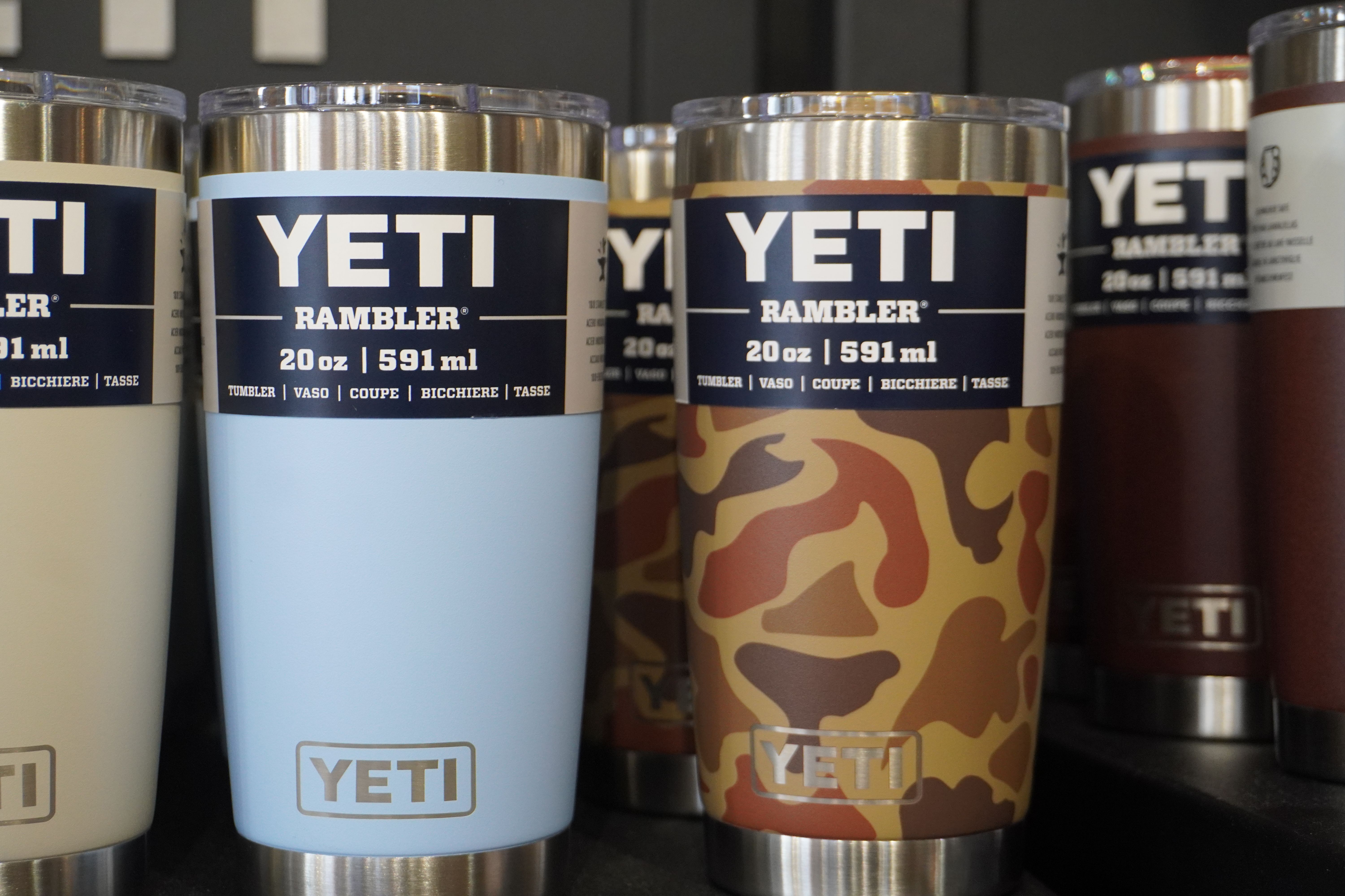 Yeti Camo, Blue and White Flasks in store