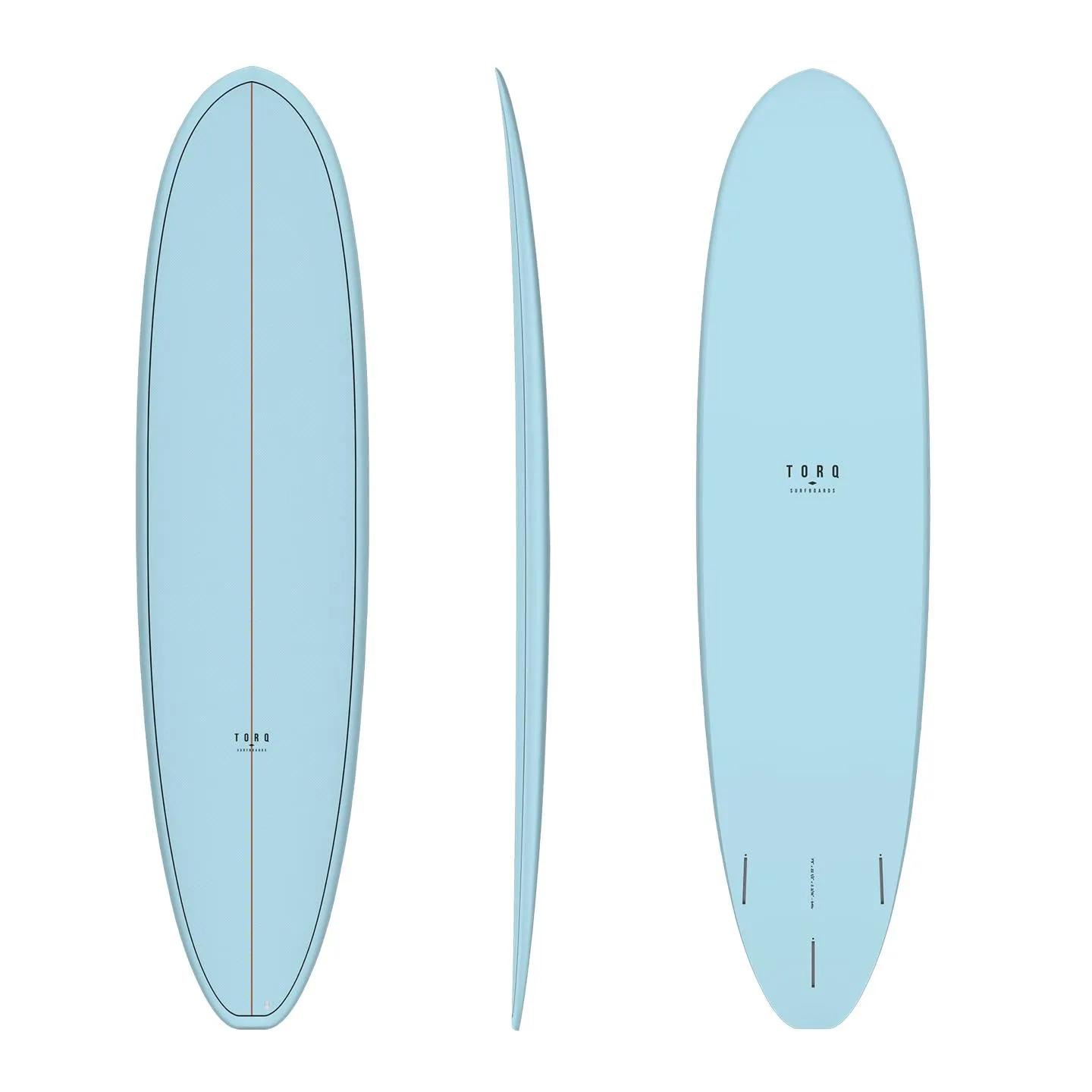 Light blue surf board front back and side